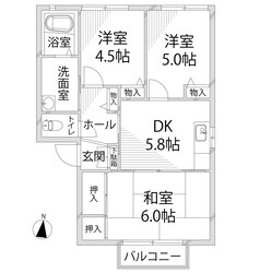 レジデンス新在家B棟の物件間取画像